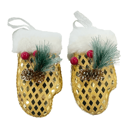 Winter Tree Mittens Gold 2 Pieces