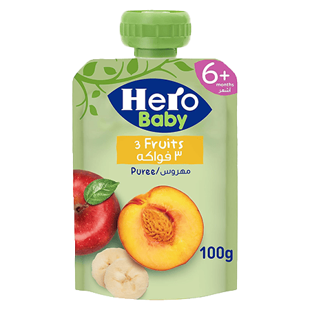 Hero Baby Pouch, 3 Fruits, 100g
