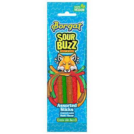 Borgat Sour Buzz Sticks Multi Flavor Bag 50 g