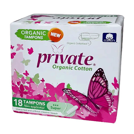 Private organic Tampon without applicator Super 18