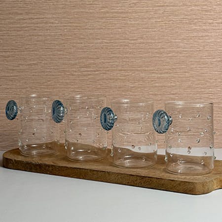 Dots Glass Blue Set of 4