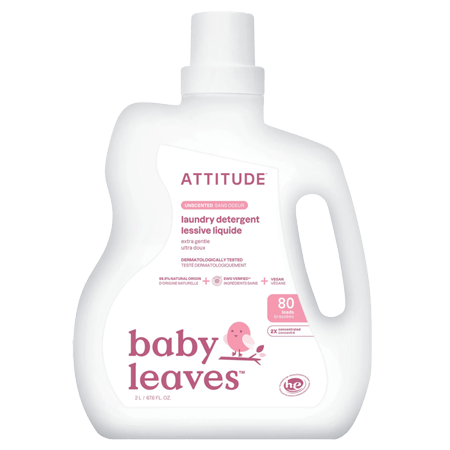 ATTITUDE Laundry Detergent, Unscented, 80 loads, 2L