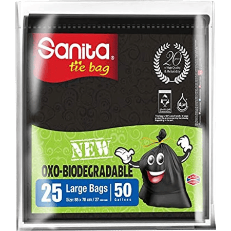 Sanita Tie Trash Bag 50 Gallons 25 Bags