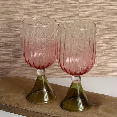La Maison Pink & Green Set of 2 Juice Glass