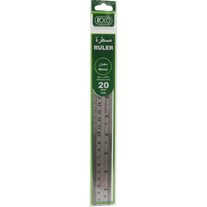 Roco Ruler, 8" (20 Cm), Stainless Steel