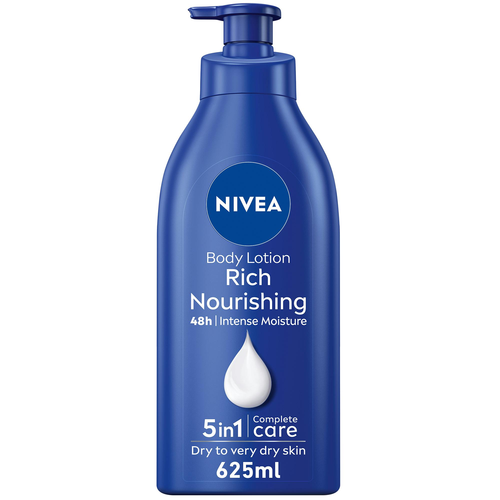 NIVEA Nourishing Body Lotion, Almond Oil & Vitamin E, Extra Dry Skin, 625ml