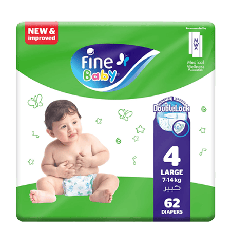 Fine Absorbent Baby Diapers Open Lrg 62 Double Lock Supernova 