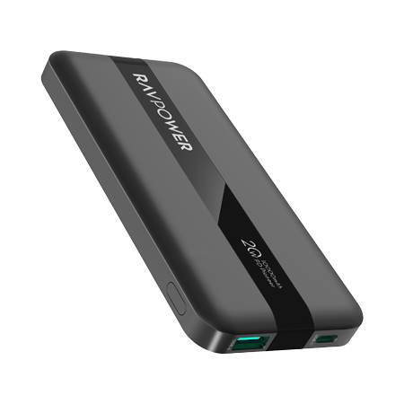 Ravpower Pd20W 10000Mah 2-Port Power Bank Black