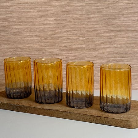 La Maison Orange & Blue Set of 4 Water Glass