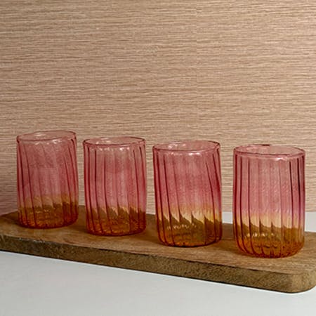 La Maison Pink & Orange Set of 4 Water Glass
