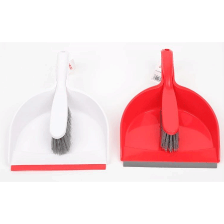 Broom with dustpan White/red - 8024