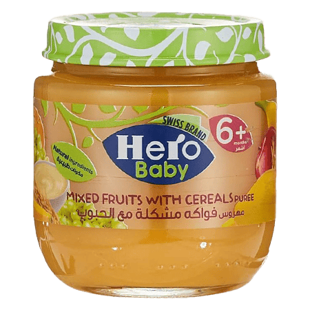 Hero Baby Jar, Mixed Fruits with Cereals Puree, 125g