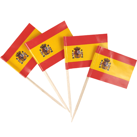Spain Flag Food Pickss 25 Pcs