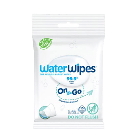 Waterwipes On-The-Go Plastic Free Wipes 10 Wipes