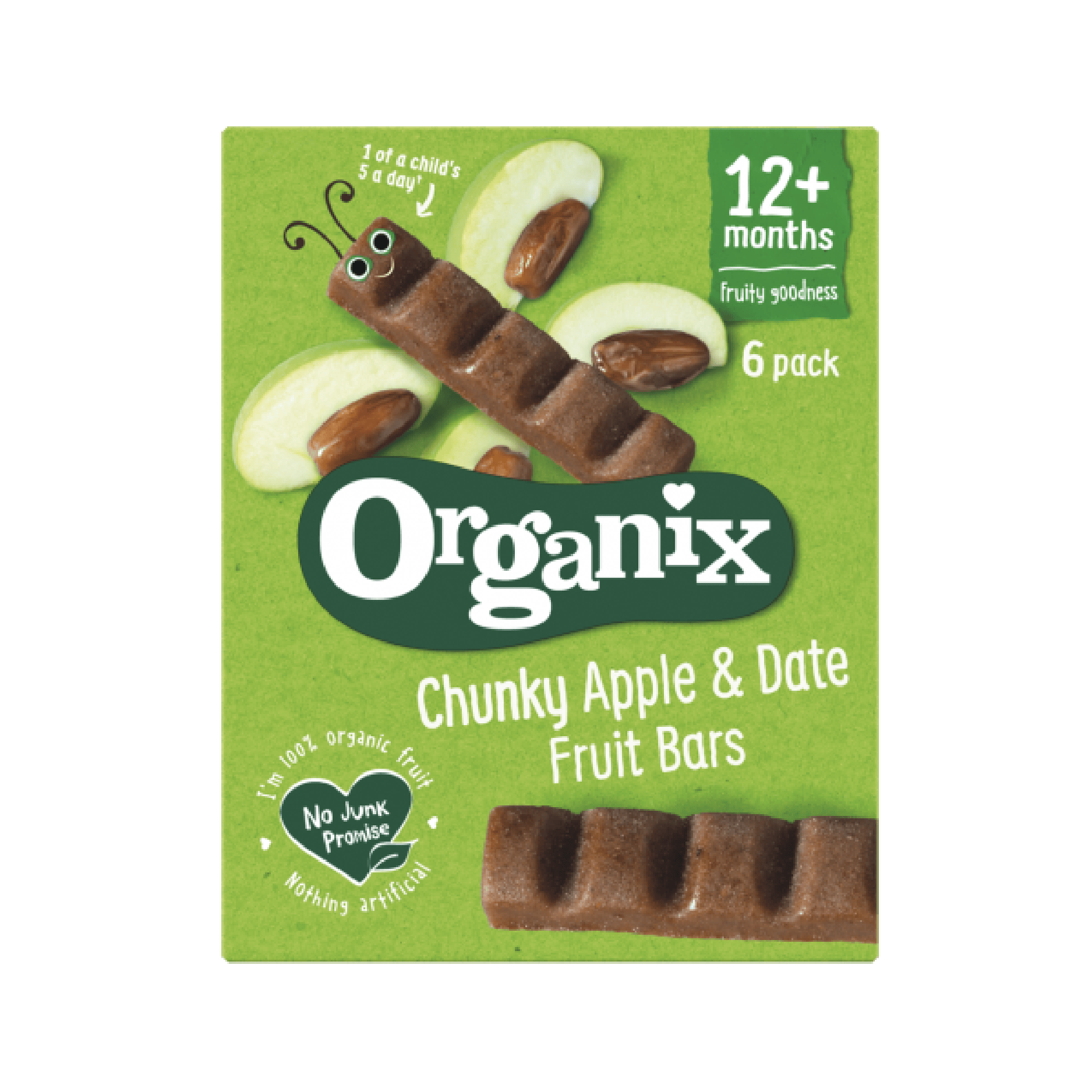 Organix Apple & Date Chunky Fruit Bars (12 months +, 6 x 17g)