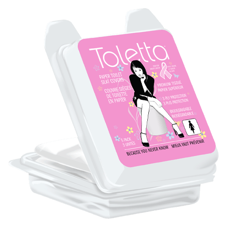 Toletta Paper Toilet Seat Covers - Travel Pack, 5s