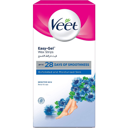 Veet Easy-Gel Wax strips Body &leg  Sensitive Skin20 Wax Strips 