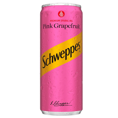 Schweppes Pink Grapefruit Premium Sparkling Carbonated Drink Can 250 ml