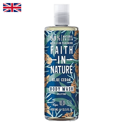 Faith In Nature Shower Gel Mens Blue Cedar Rb 400Ml