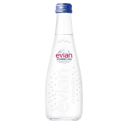 Evian Sparkling Water Glass 330 ml