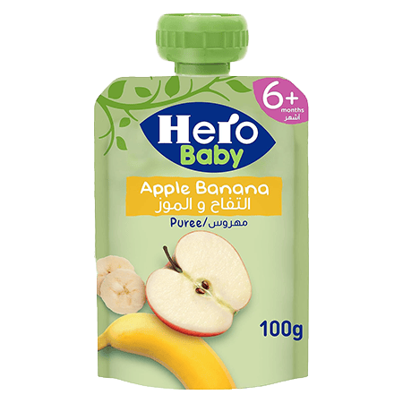 Hero Baby Pouch, Apple Banana, 100g