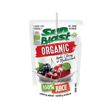 Sun Blast Organic Apple Cherry & Blackcurrant 200ML
