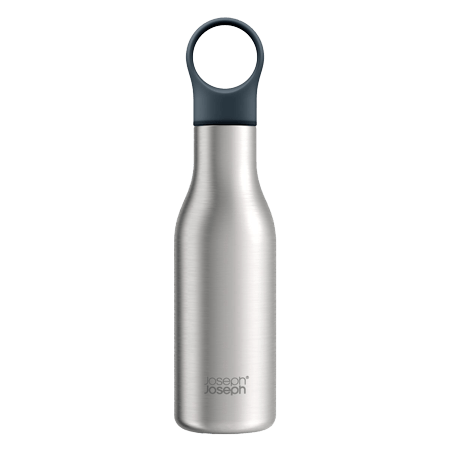 Joseph Joseph Loop Water Bottle 500ml, Brushed/Anthracite