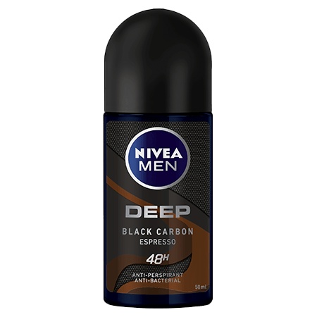 Nivea Antiperspirant Deep Black Carbon Espresso Roll-on for Men 50 ml