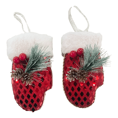 Winter Tree Mittens Red 2 Pieces