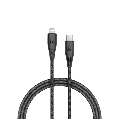 Ravpower Type-C To Lightning Cable 2M Nylon Black