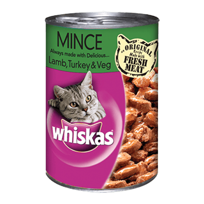 Whiskas Cat Food Tasty Mince Lamb Turkey And Mince Can 400 G