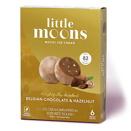 Little Moons Vegan Belgian Chocolate & Hazelnut Ice Cream Mochi, 192g