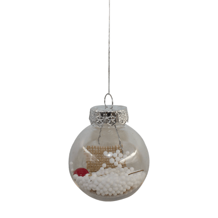 4 PCs Winter Tree Decoration Snowy Ball 6CM