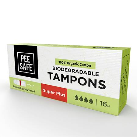 Peesafe Organic Tampons Super Size 16 Tampons
