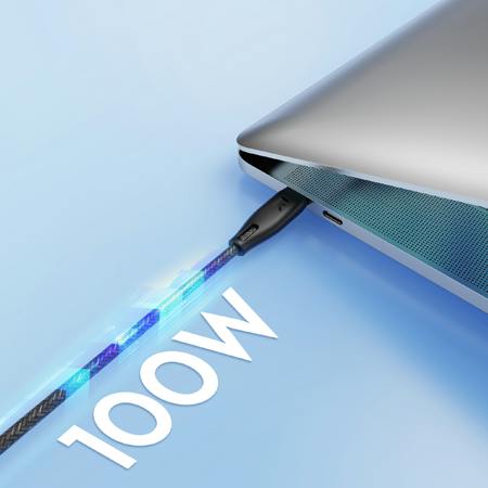 Ravpower 100W 1.5M Nylon Usb-C To Usb-C Cable Black