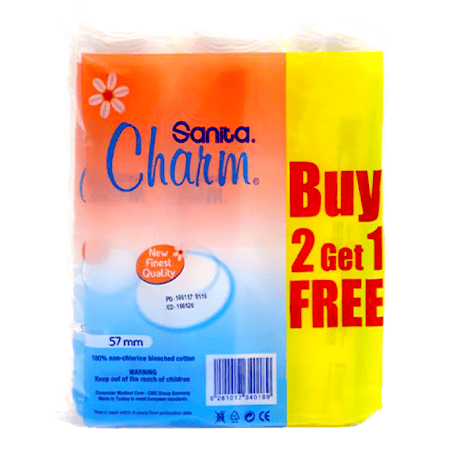 Sanita 100% Cotton Pads, 240 (80x2+1) pads