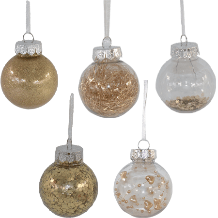 5PCs Tree Decoration Gold Ball 8CM 