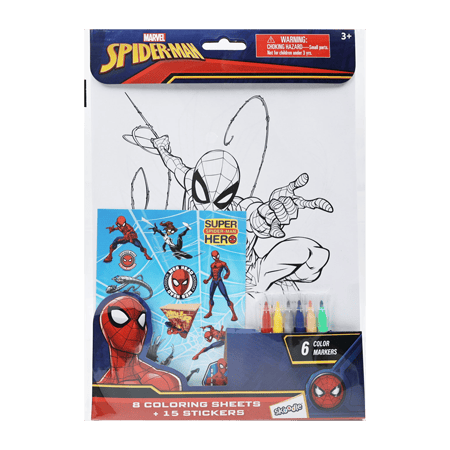 Marvel Spiderman 8Pc Colouring Sheets