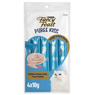 Purina Fancy Feast Puree Kiss Cat Treat Chicken Puree With Tuna Flakes 40g