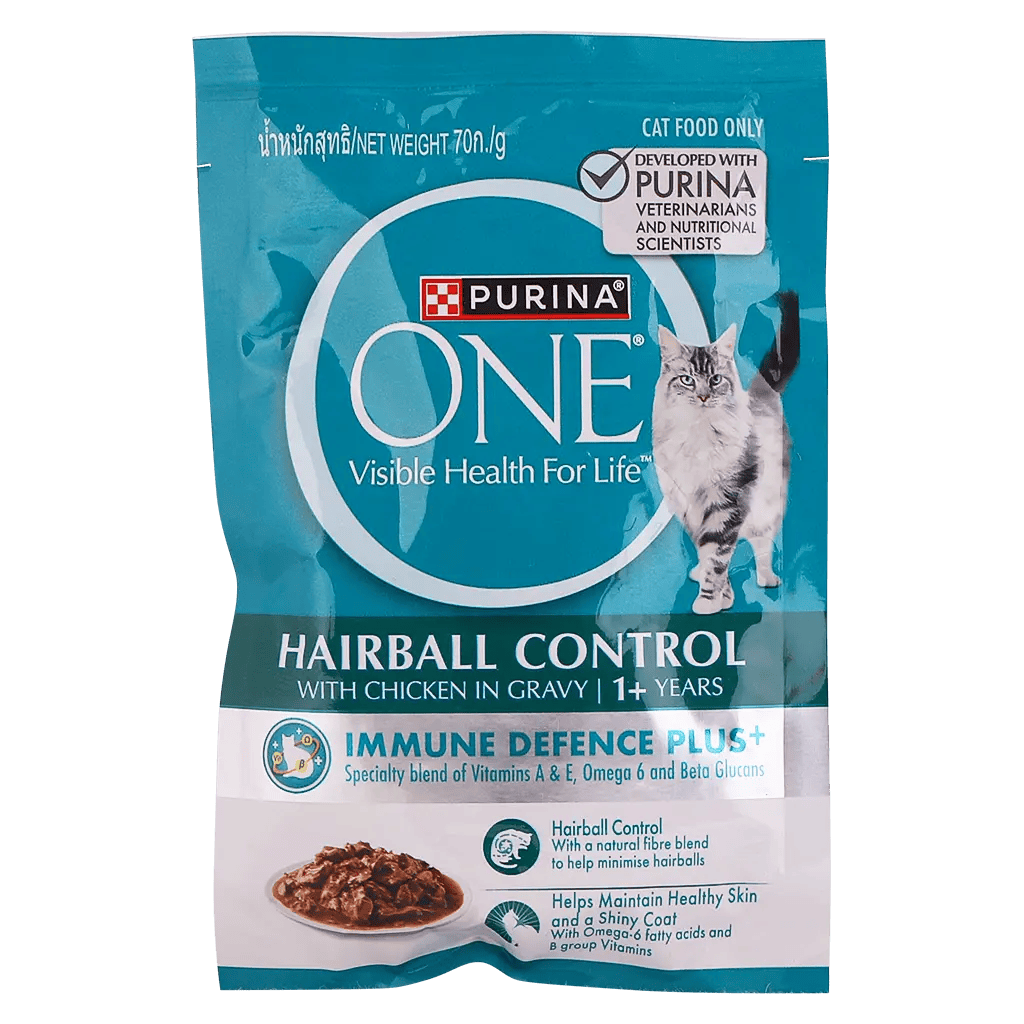 Purina One Adult Hairball Chicken Pouch 70g