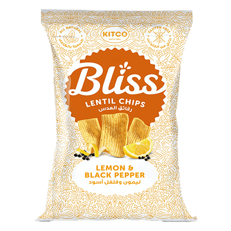 Kitco Bliss Lemon & Black Pepper Lentil Chips 135 g
