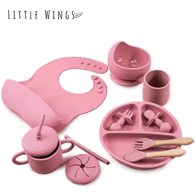 Set Of Baby Dinnerware  Pink 9 Pieces