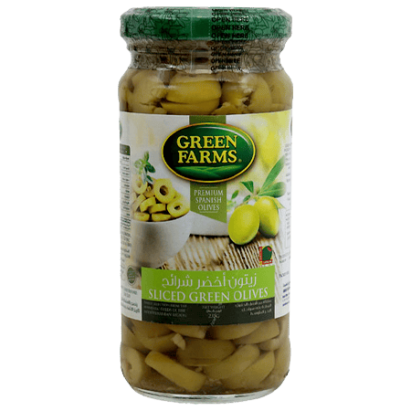 Green Farms Sliced Green Olives Glass 235 g