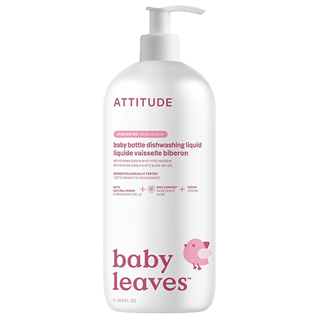 ATTITUDE Baby Bottle & Dishwashing Liquid, Unscented, 1L