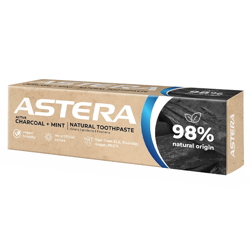 Astera Toothpaste Natural Charcoal + Mint 75Ml
