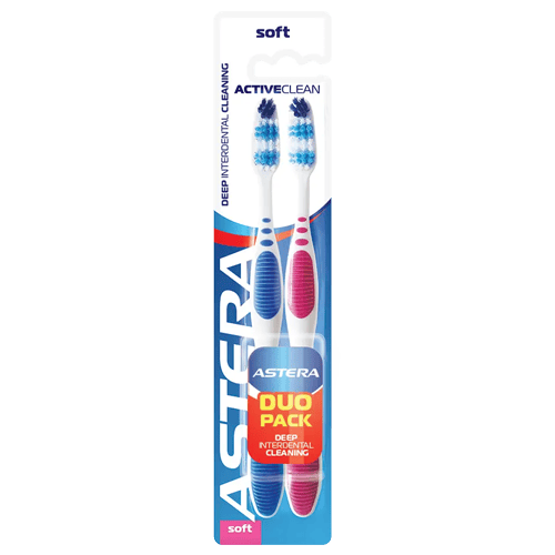 Astera Toothbrush  Active Clean 1+1 soft Bristles