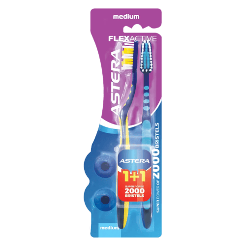 Astera Toothbrush Flex Active 1+1 medium Bristles