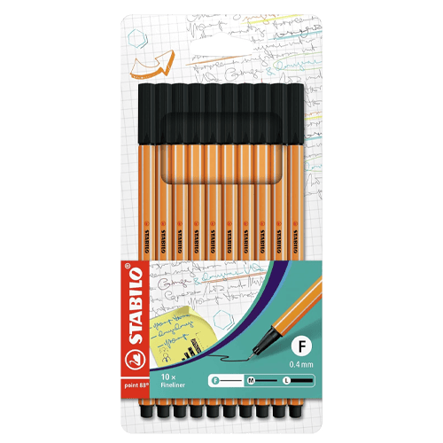 Stabilo Point 88 Black Pack Of 10
