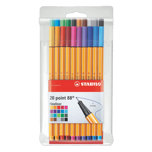 Stabilo Point 88 Card Of 20 Colors