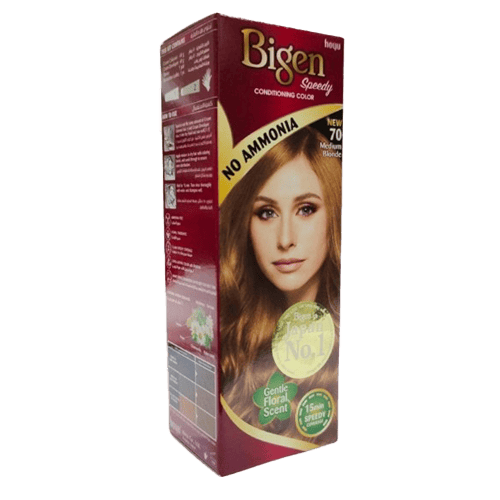 Bigen Women's Hair Dye 40g Speedy Ammonia Free 70 Medium Blonde